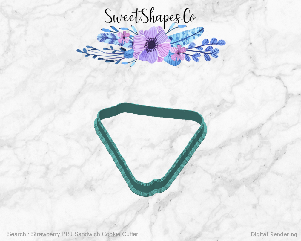 Strawberry PBJ Sandwich Cookie Cutter — back view