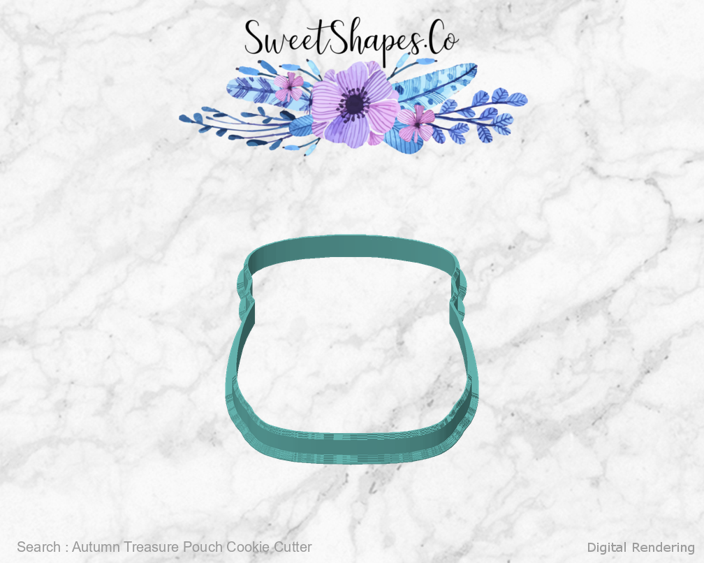 Autumn Treasure Pouch Cookie Cutter — front view