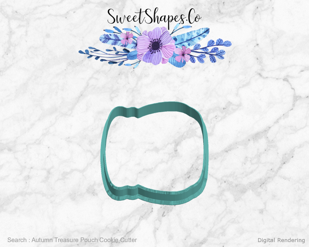 Autumn Treasure Pouch Cookie Cutter — left view