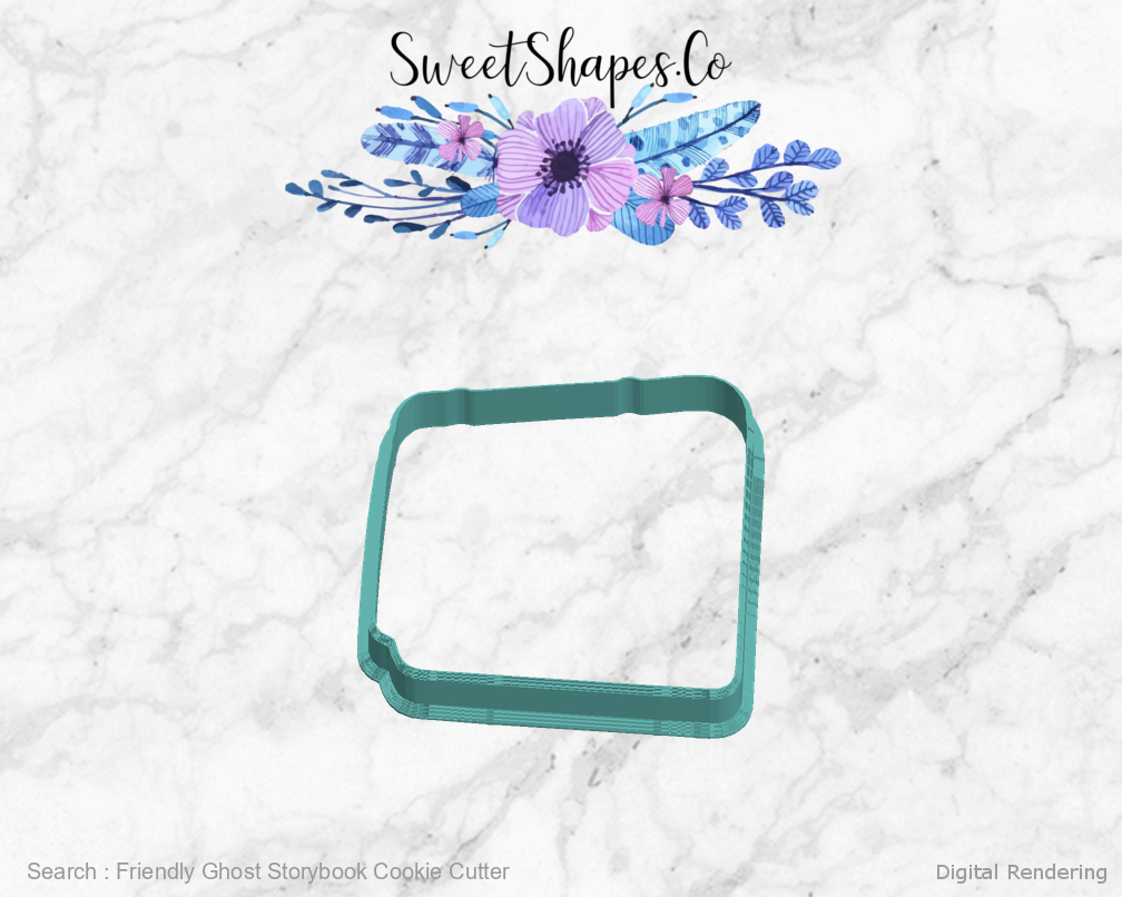 Friendly Ghost Storybook Cookie Cutter — left view