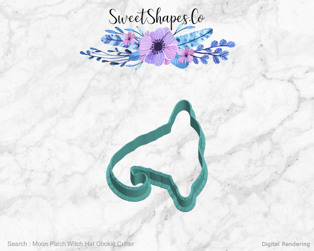 Moon Patch Witch Hat Cookie Cutter — left view