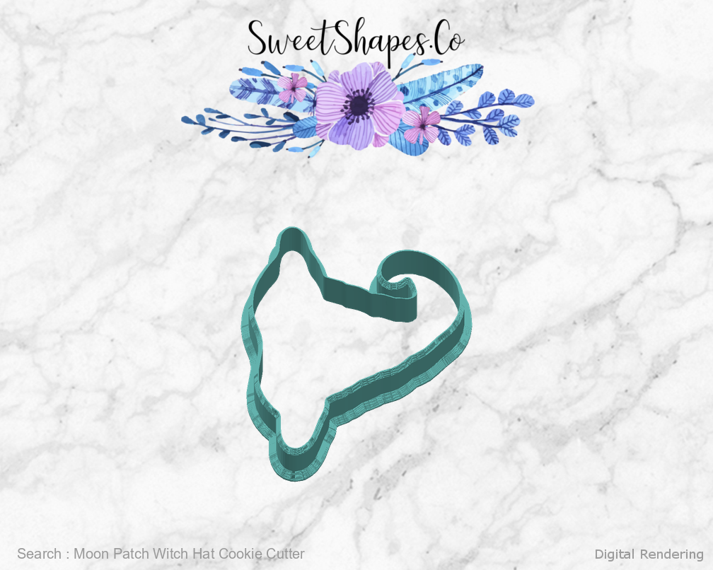 Moon Patch Witch Hat Cookie Cutter — right view