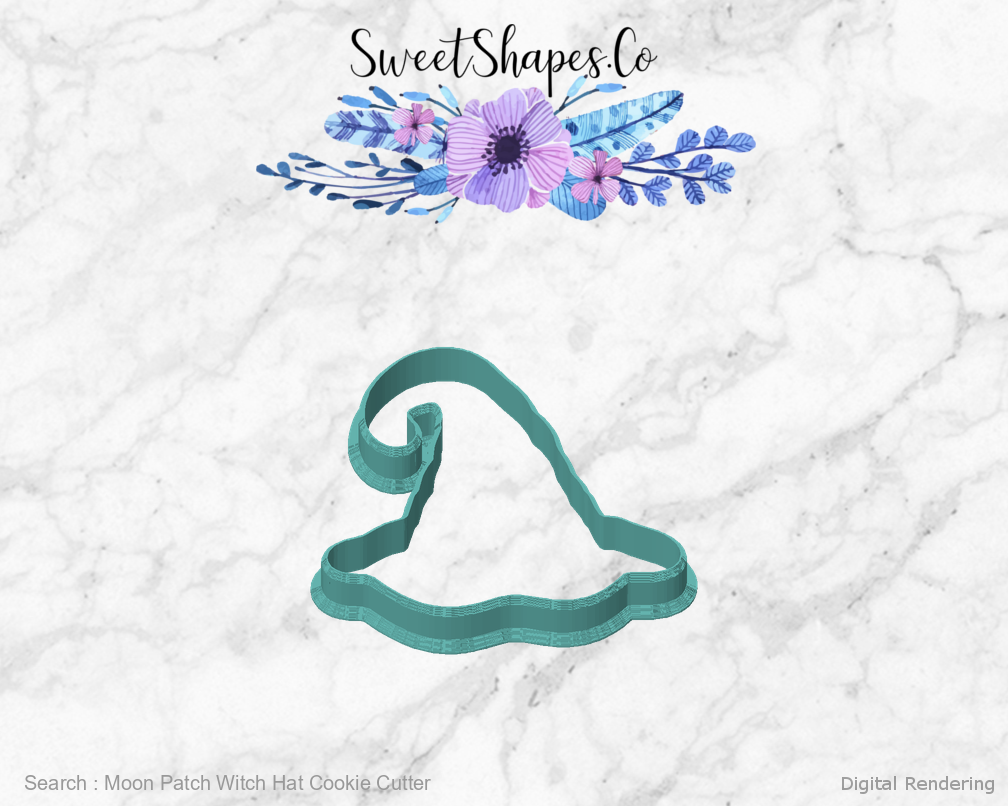Moon Patch Witch Hat Cookie Cutter — front view