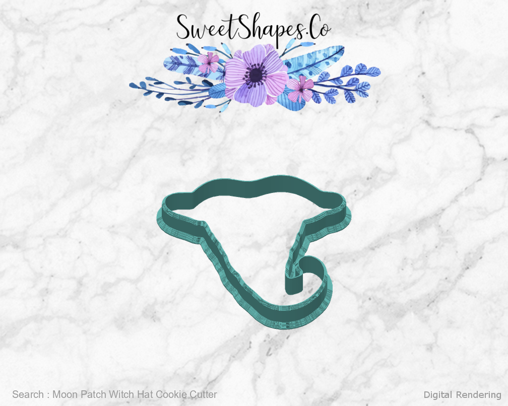 Moon Patch Witch Hat Cookie Cutter — back view