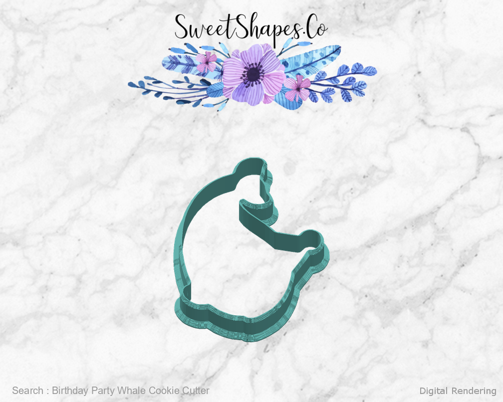 Birthday Party Whale Cookie Cutter — right view
