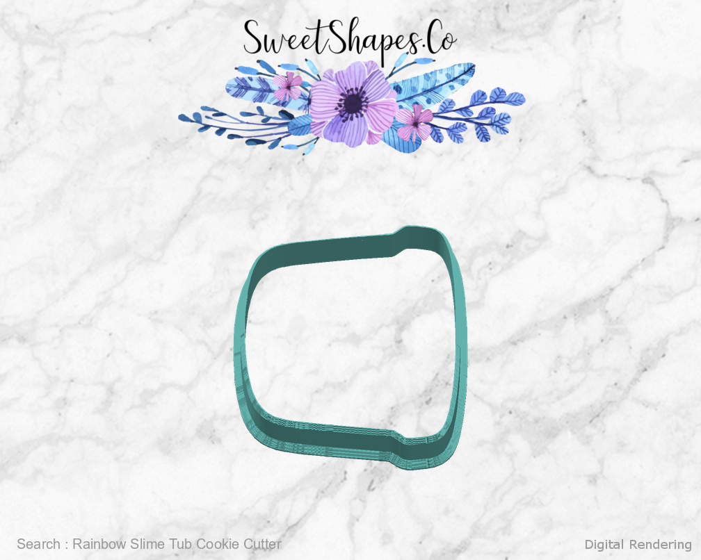 Rainbow Slime Tub Cookie Cutter — right view