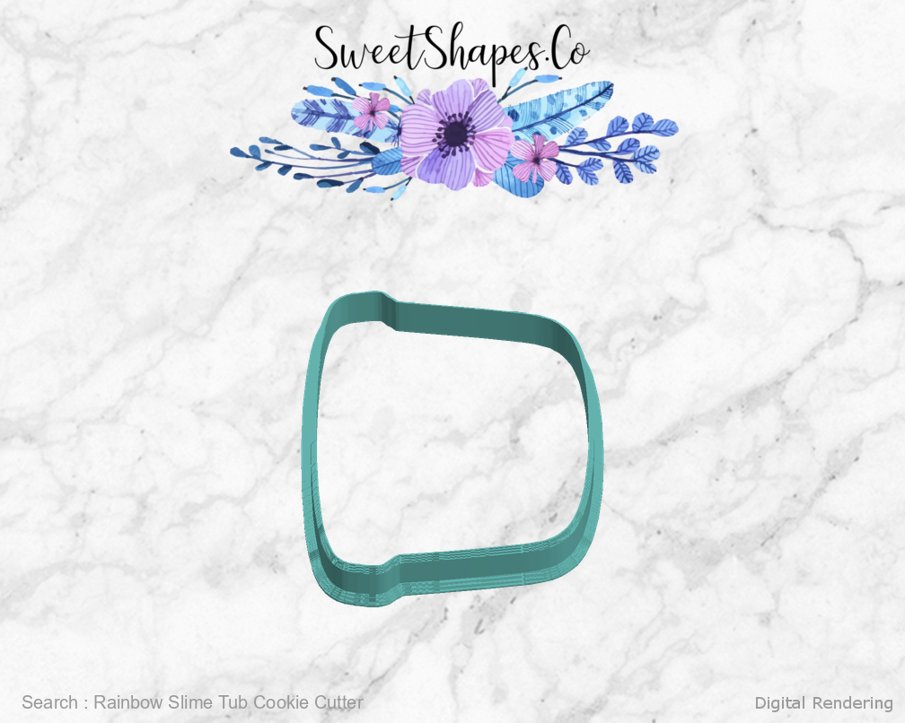 Rainbow Slime Tub Cookie Cutter — left view
