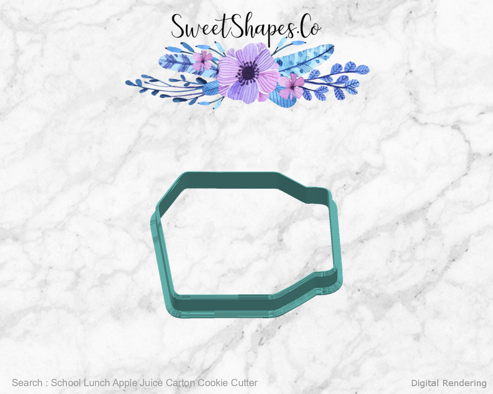 School Lunch Apple Juice Carton Cookie Cutter — right view