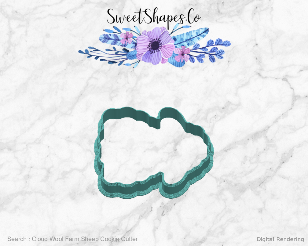 Cloud Wool Farm Sheep Cookie Cutter — right view