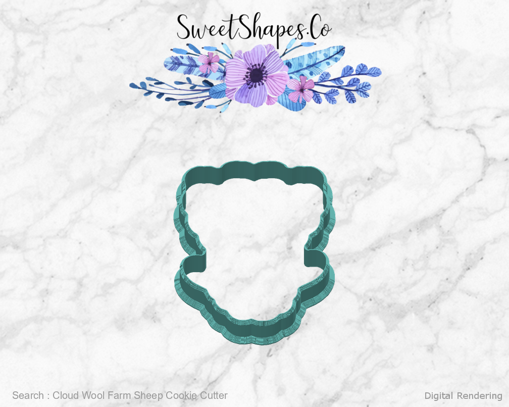 Cloud Wool Farm Sheep Cookie Cutter — back view