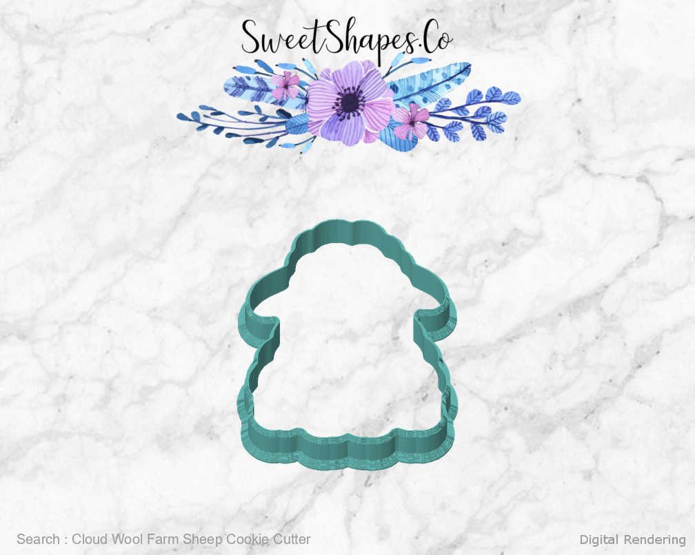 Cloud Wool Farm Sheep Cookie Cutter — front view