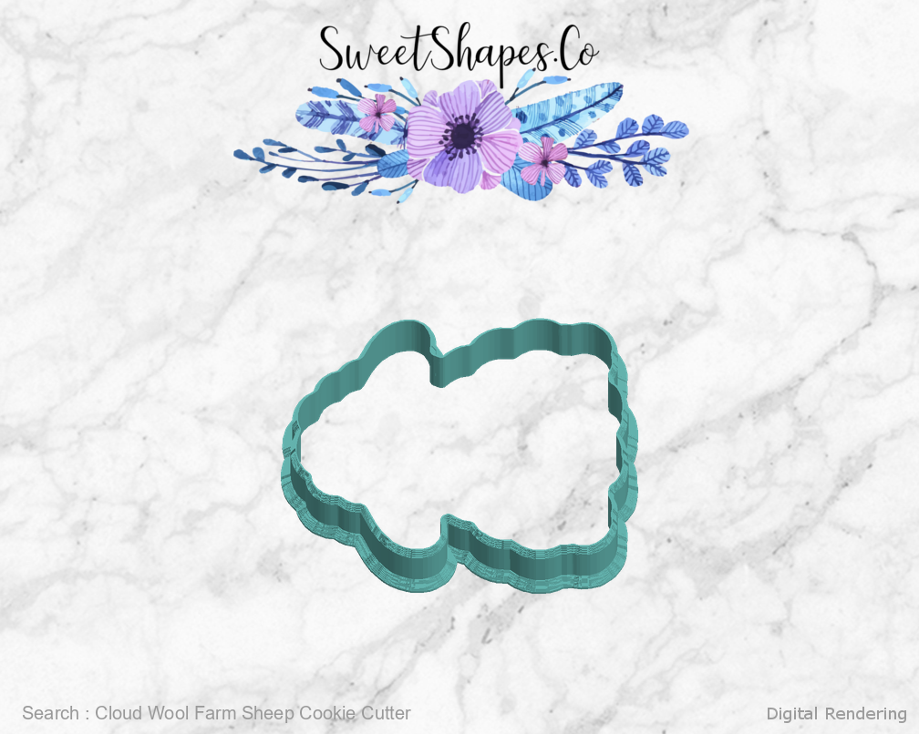 Cloud Wool Farm Sheep Cookie Cutter — left view