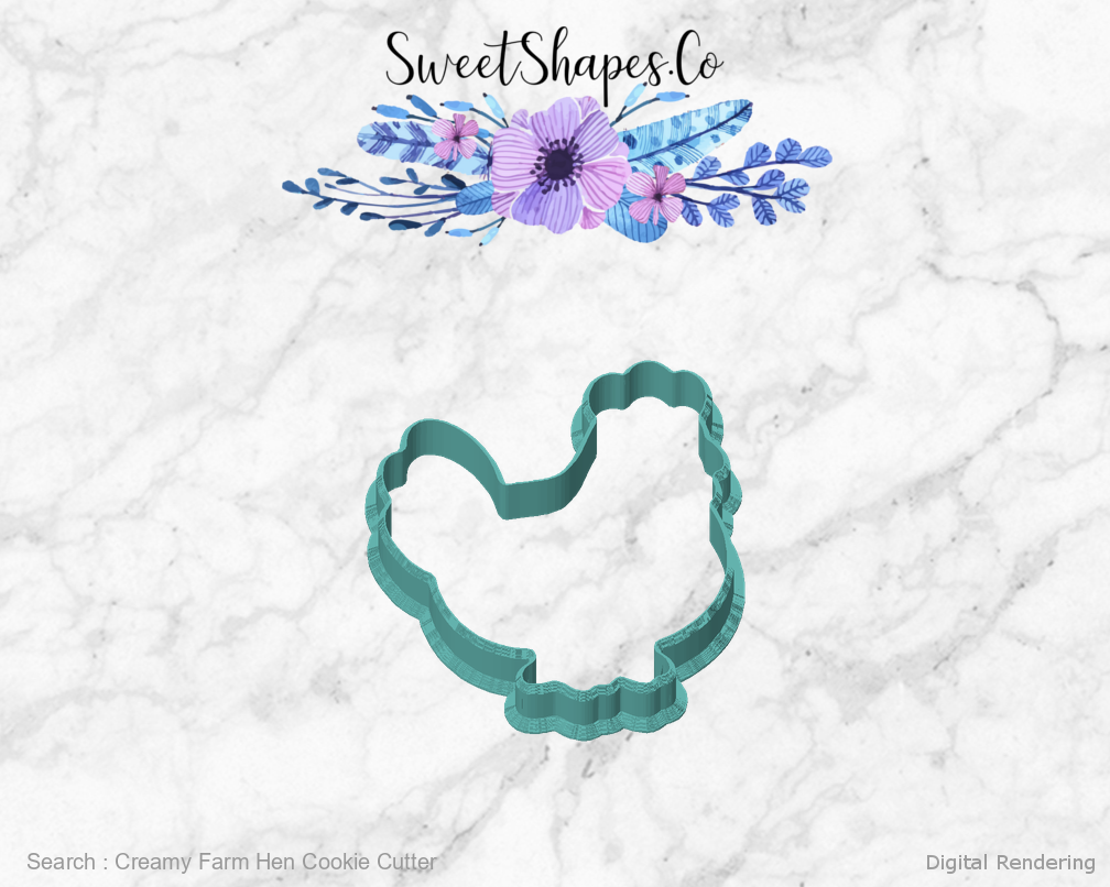 Creamy Farm Hen Cookie Cutter — front view