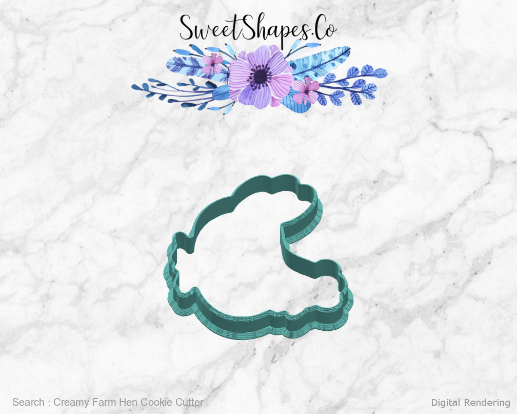 Creamy Farm Hen Cookie Cutter — right view