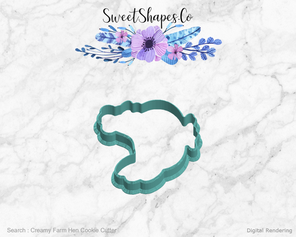 Creamy Farm Hen Cookie Cutter — left view
