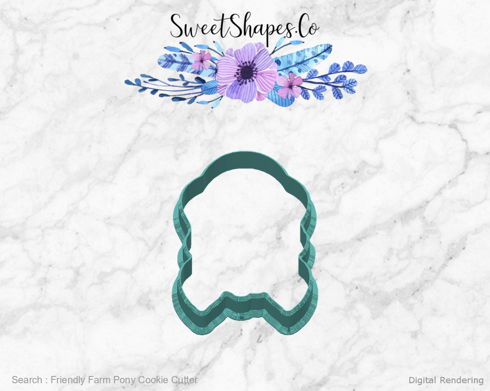 Friendly Farm Pony Cookie Cutter — back view