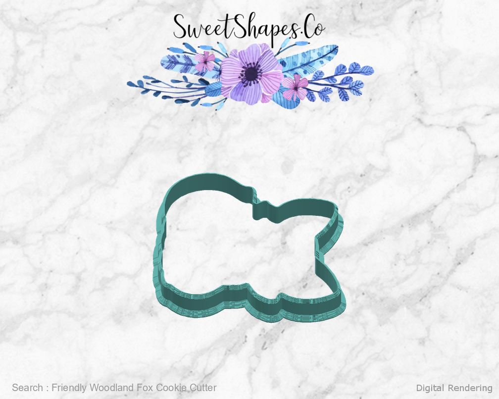 Friendly Woodland Fox Cookie Cutter — right view