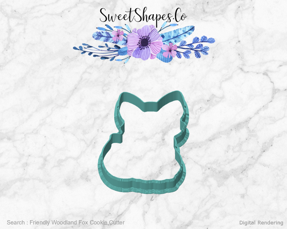Friendly Woodland Fox Cookie Cutter — front view