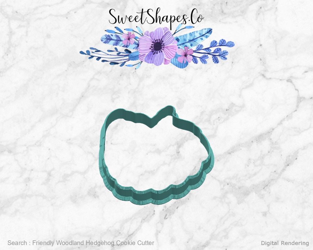 Friendly Woodland Hedgehog Cookie Cutter — right view