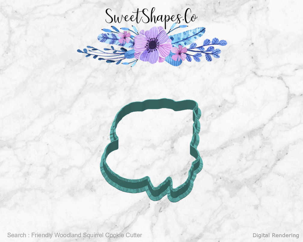 Friendly Woodland Squirrel Cookie Cutter — back view
