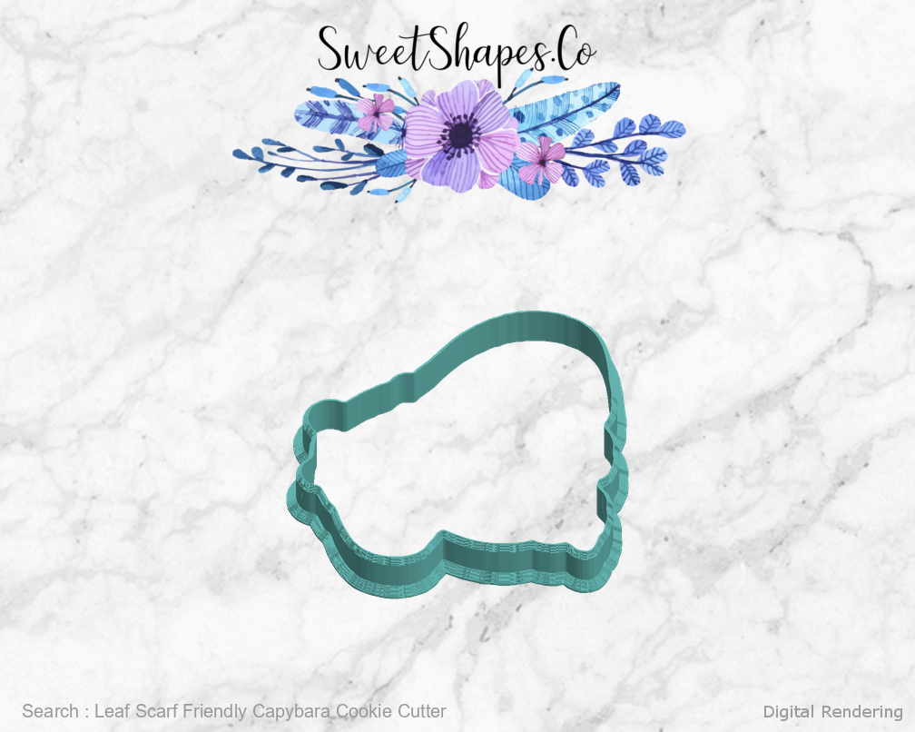 Leaf Scarf Friendly Capybara Cookie Cutter — left view
