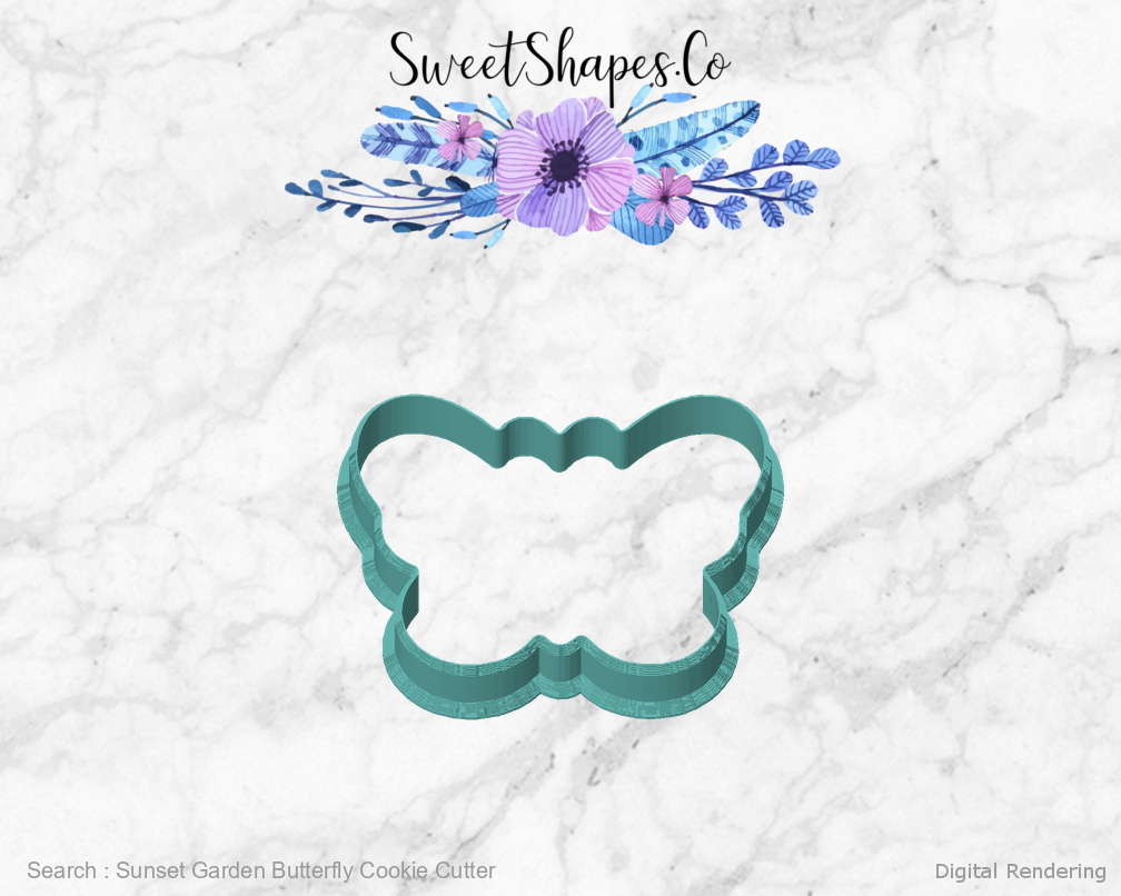 Sunset Garden Butterfly Cookie Cutter — front view