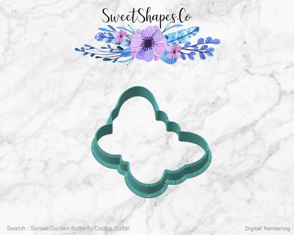 Sunset Garden Butterfly Cookie Cutter — angled front view