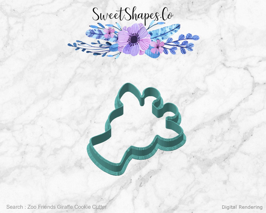 Zoo Friends Giraffe Cookie Cutter — angled front view