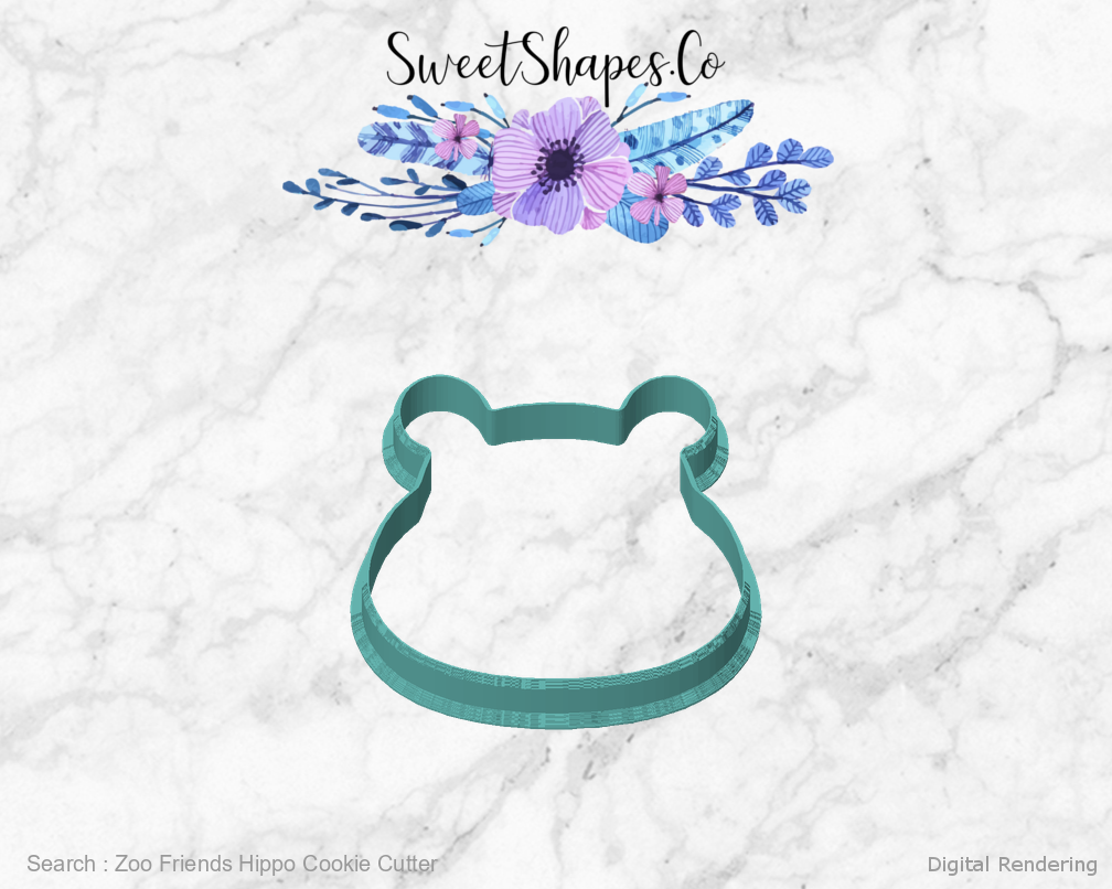 Zoo Friends Hippo Cookie Cutter — front view