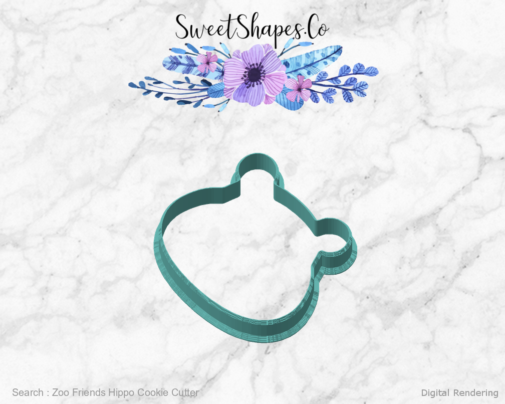 Zoo Friends Hippo Cookie Cutter — angled front view
