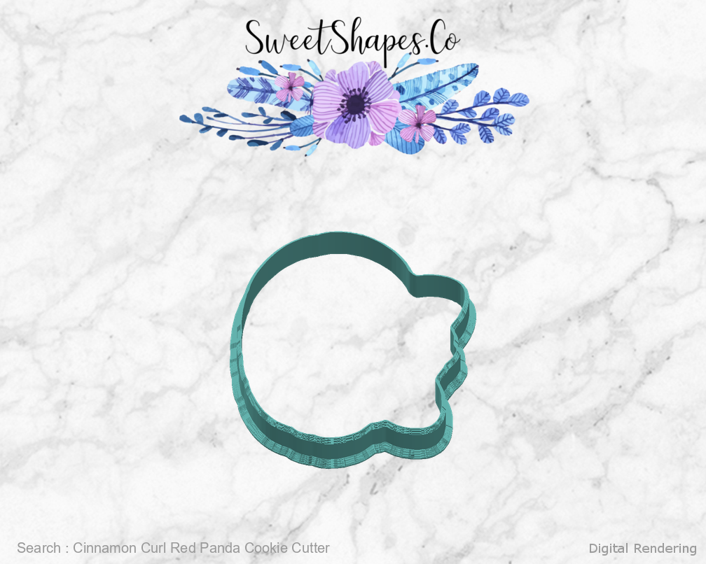 Cinnamon Curl Red Panda Cookie Cutter — right view