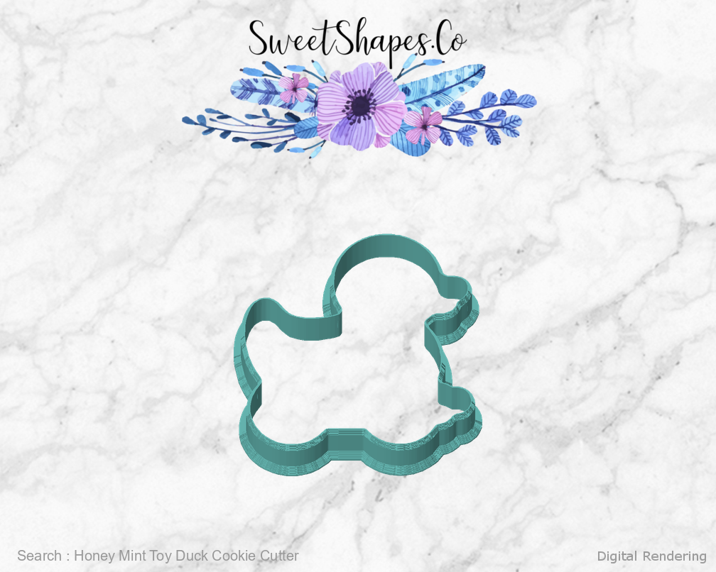 Honey Mint Toy Duck Cookie Cutter — front view