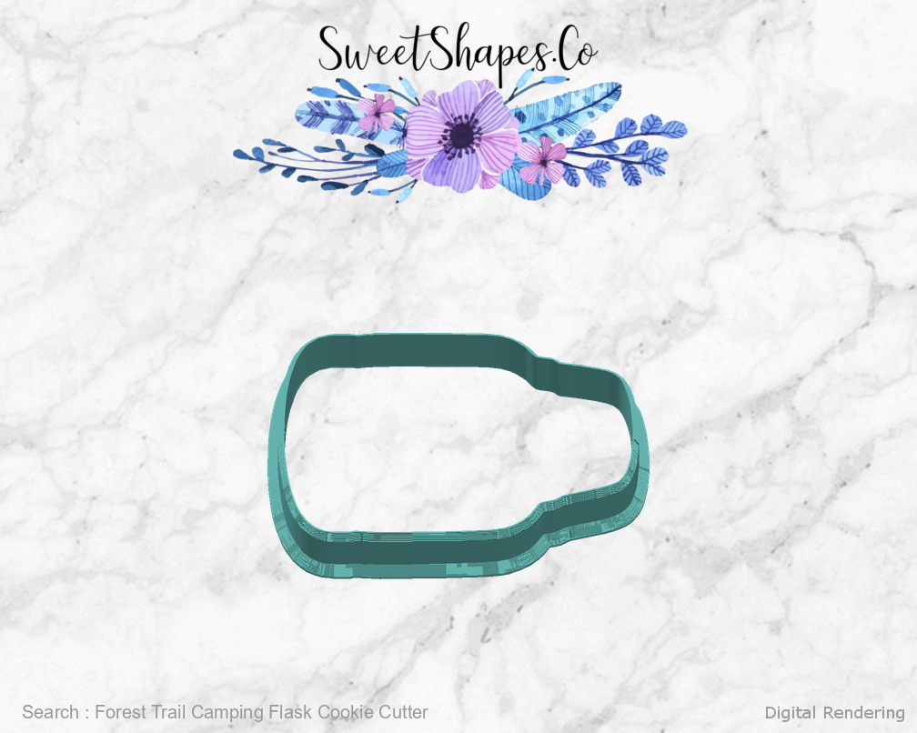 Forest Trail Camping Flask Cookie Cutter — right view