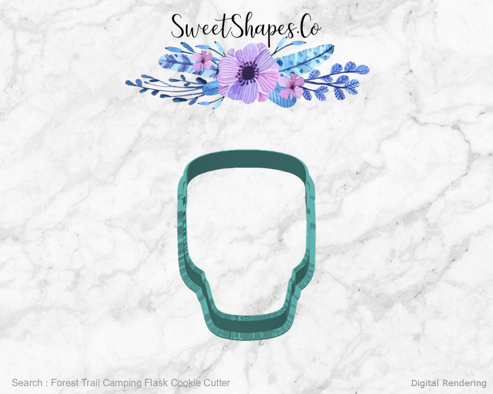 Forest Trail Camping Flask Cookie Cutter — back view