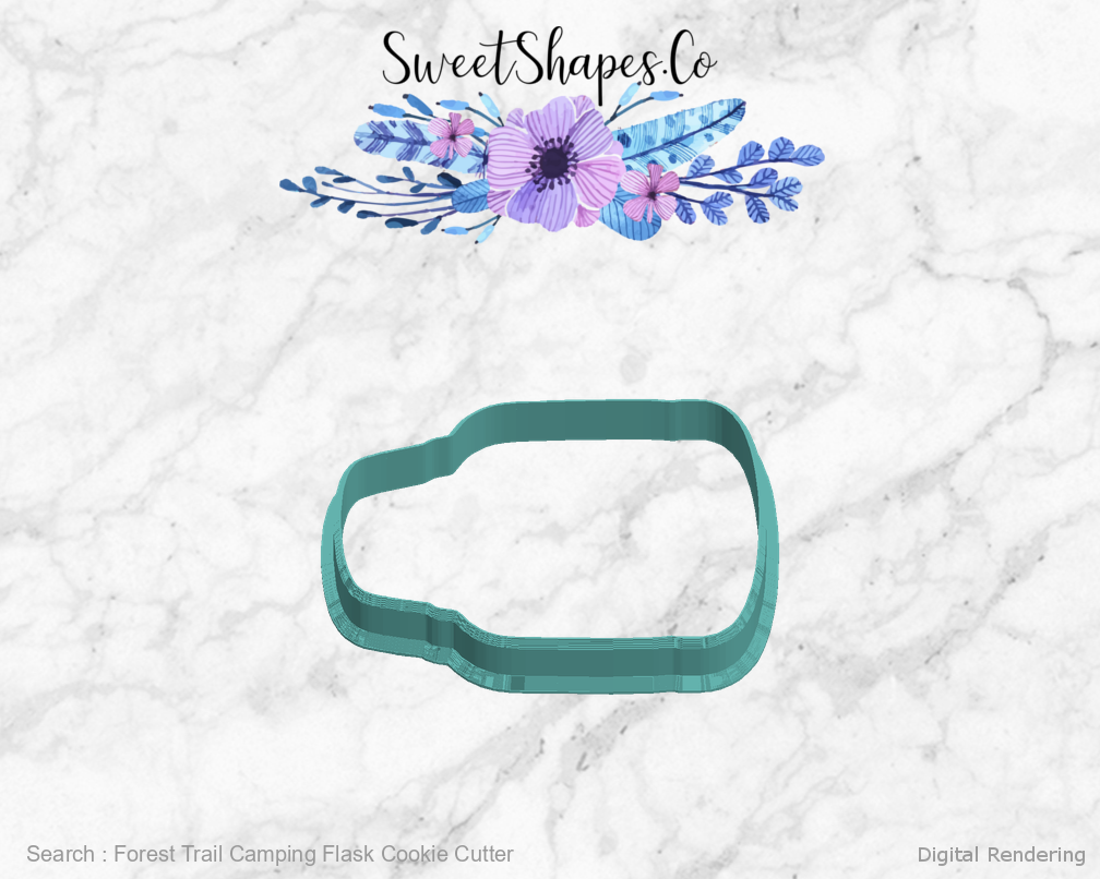 Forest Trail Camping Flask Cookie Cutter — left view