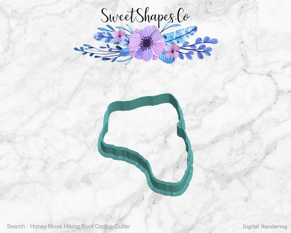 Honey Moss Hiking Boot Cookie Cutter — left view