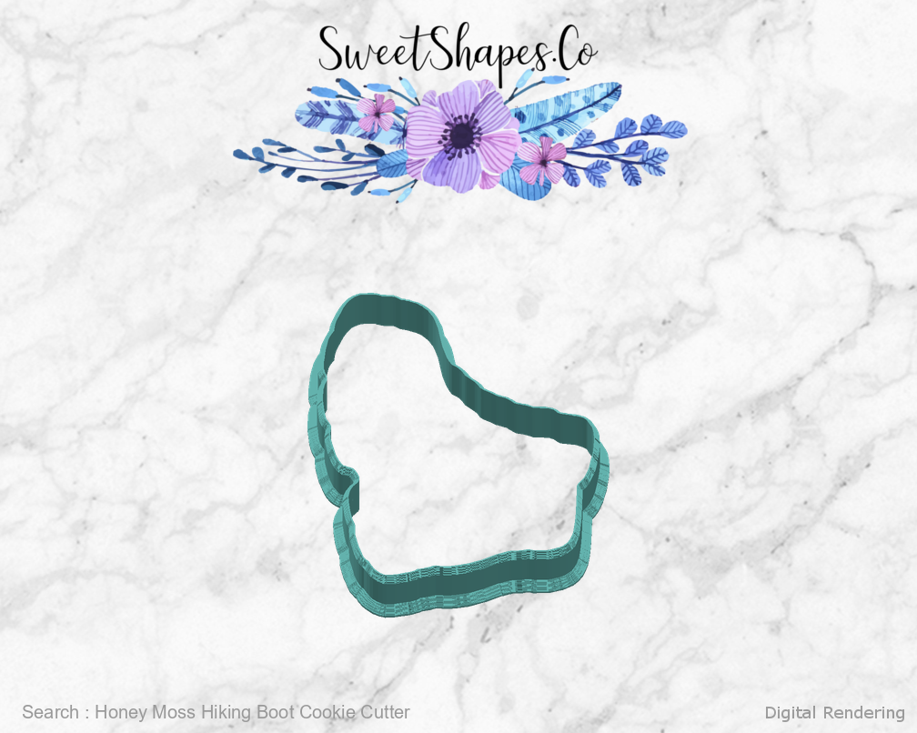 Honey Moss Hiking Boot Cookie Cutter — right view