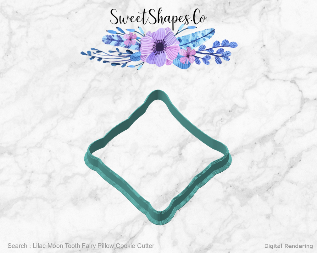 Lilac Moon Tooth Fairy Pillow Cookie Cutter — angled front view