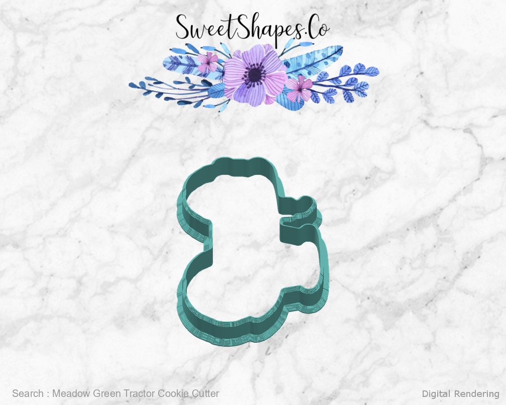 Meadow Green Tractor Cookie Cutter — right view