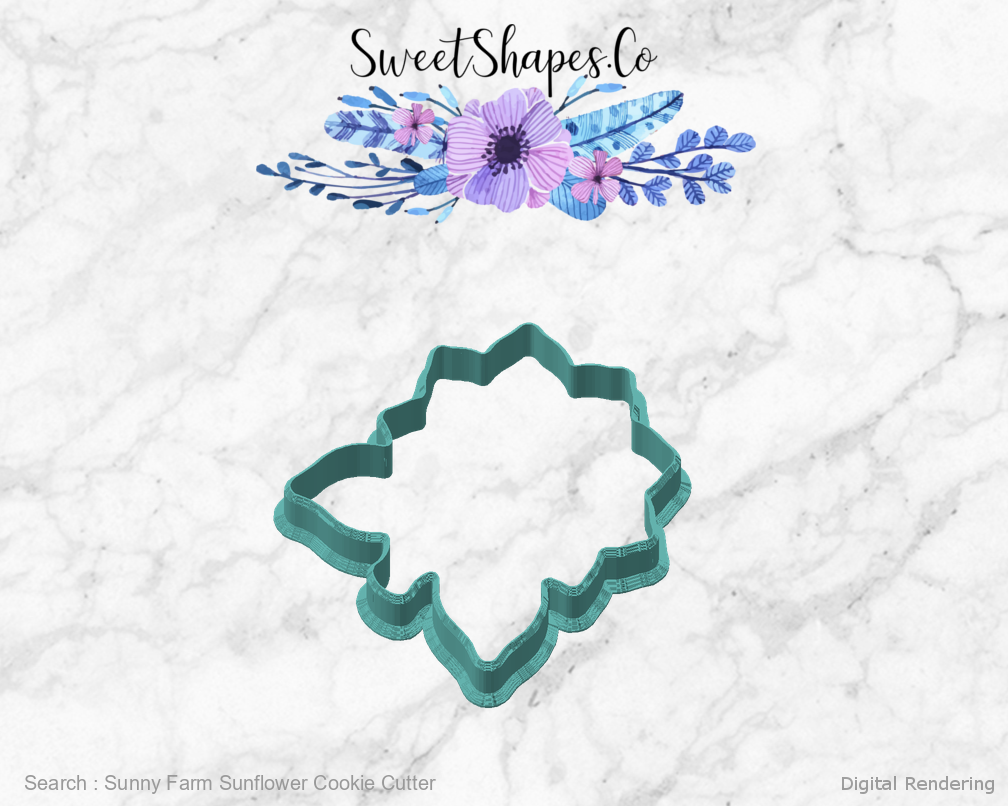 Sunny Farm Sunflower Cookie Cutter — angled front view