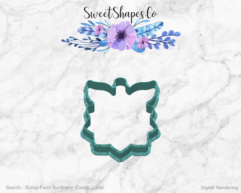 Sunny Farm Sunflower Cookie Cutter — back view