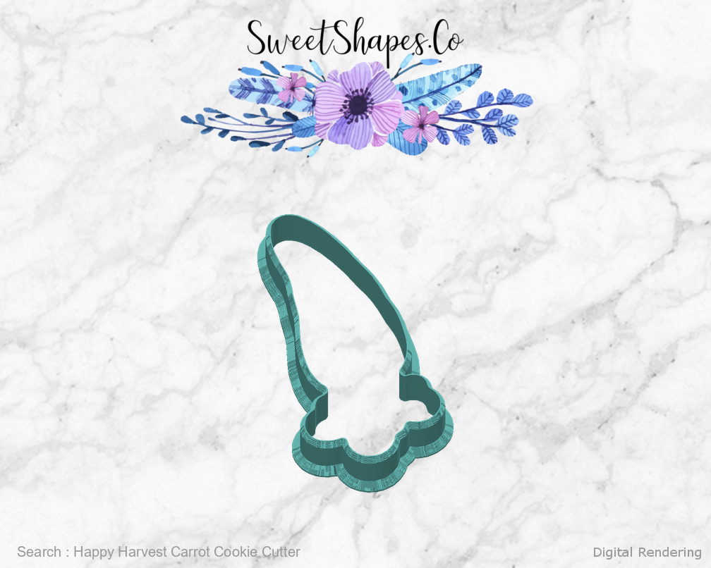 Happy Harvest Carrot Cookie Cutter — back view