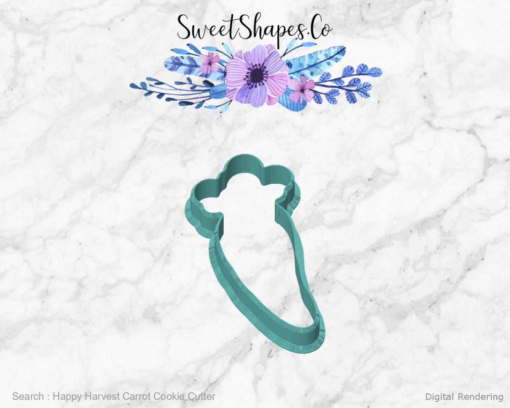Happy Harvest Carrot Cookie Cutter — front view