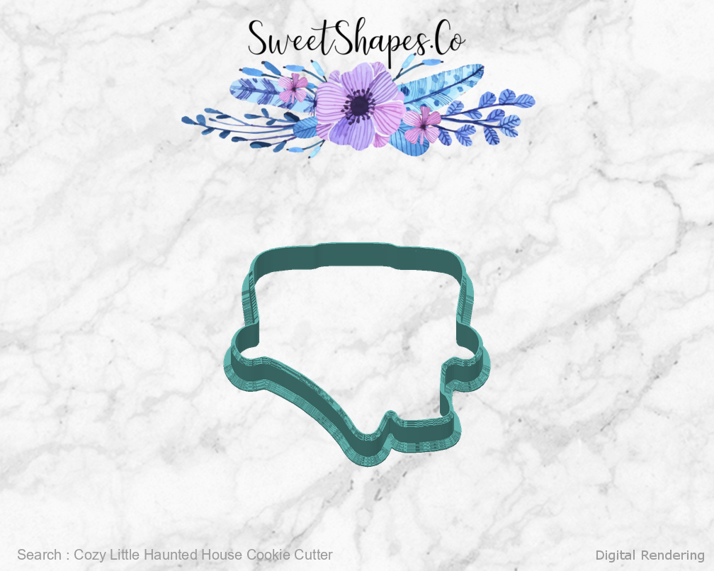Cozy Little Haunted House Cookie Cutter — back view