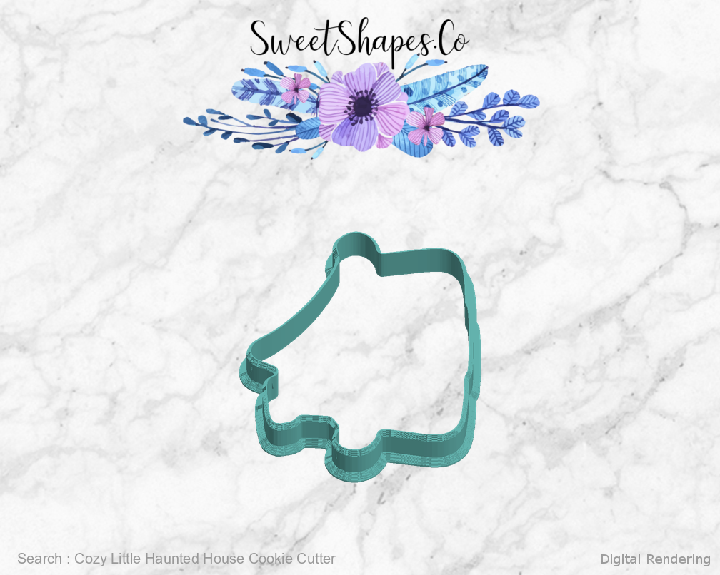 Cozy Little Haunted House Cookie Cutter — left view