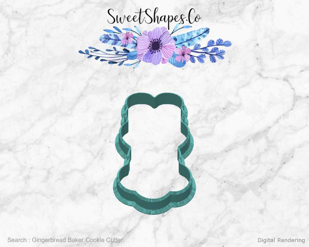 Gingerbread Baker Cookie Cutter — back view