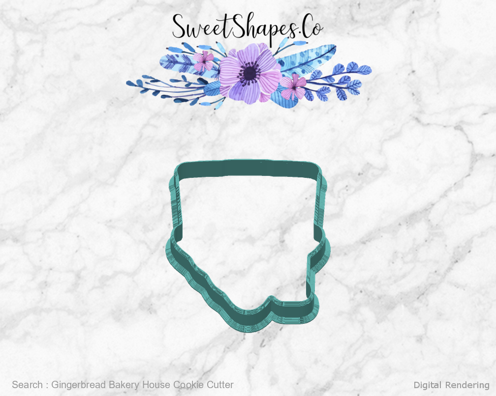 Gingerbread Bakery House Cookie Cutter — back view