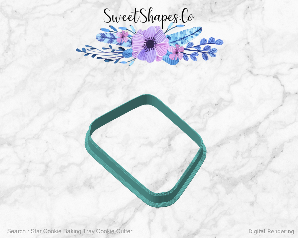 Star Cookie Baking Tray Cookie Cutter — angled front view