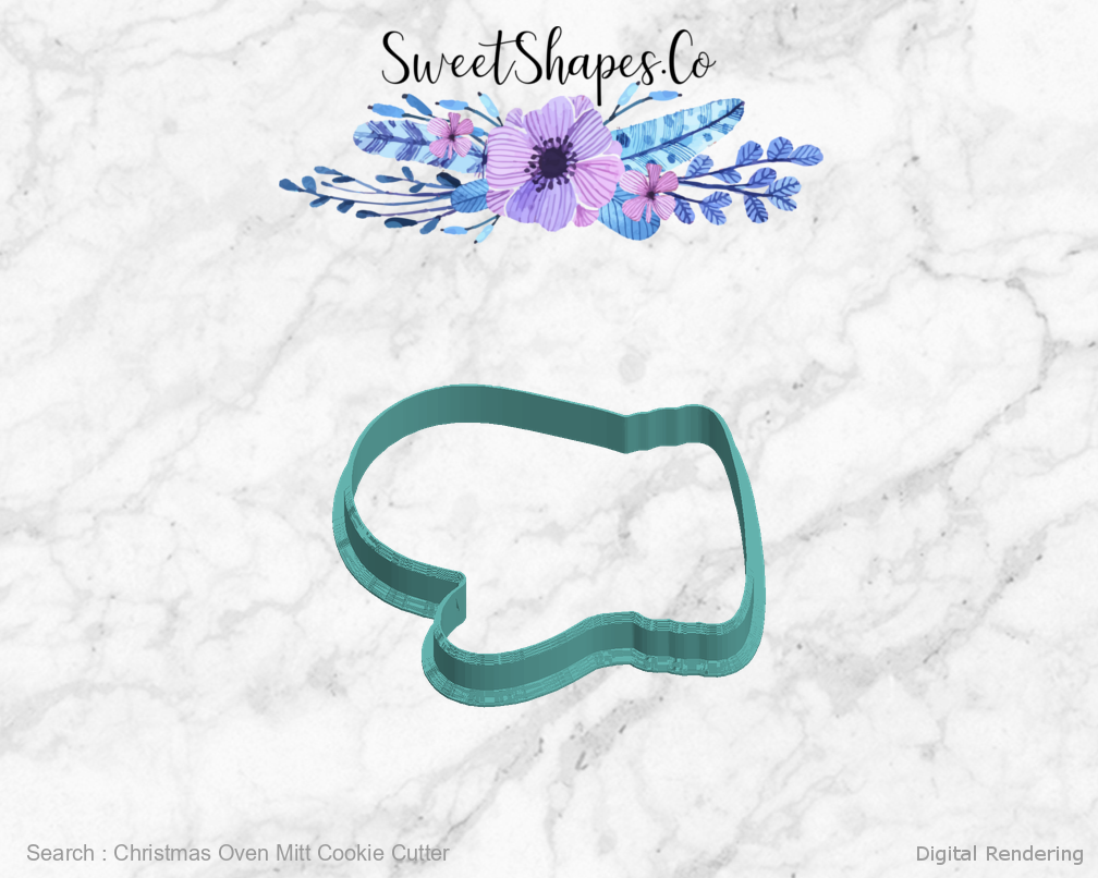 Christmas Oven Mitt Cookie Cutter — left view