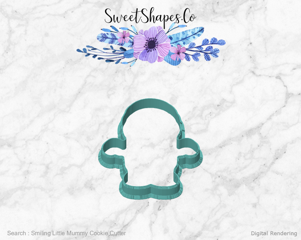 Smiling Little Mummy Cookie Cutter — front view